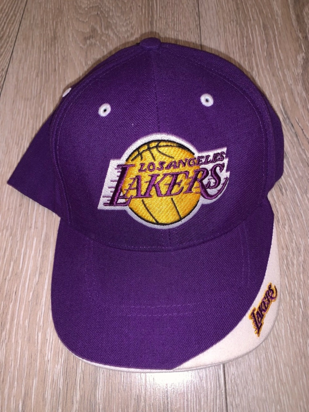 Vintage Los Angeles Lakers Velcro Strap Cap Purple Logo Size: One Size